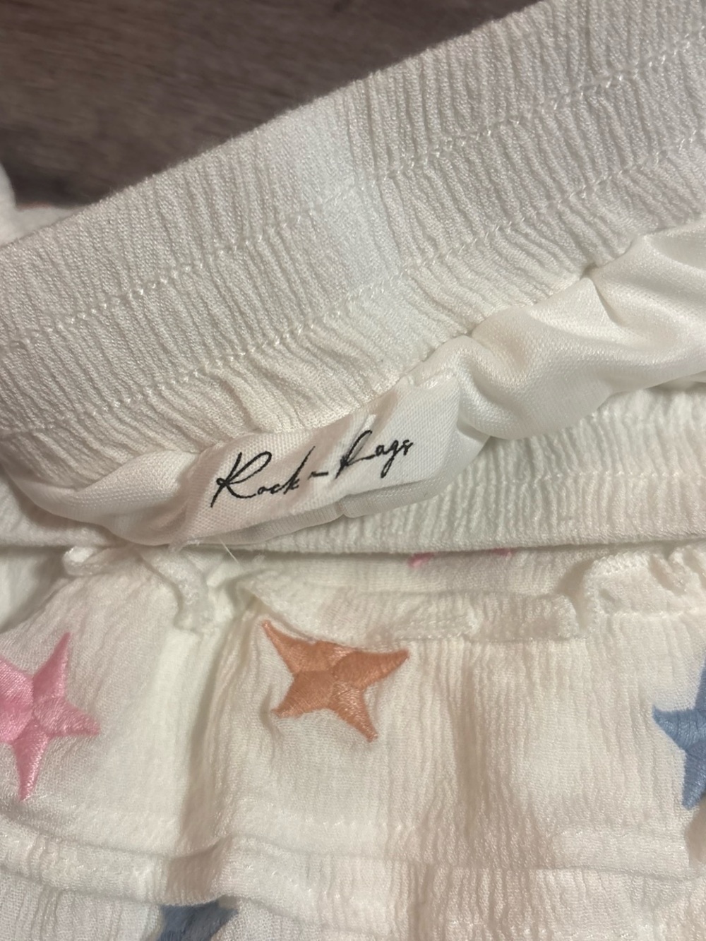 White Star-Embroidered Ruffle Skirt - Picture 2 of 3